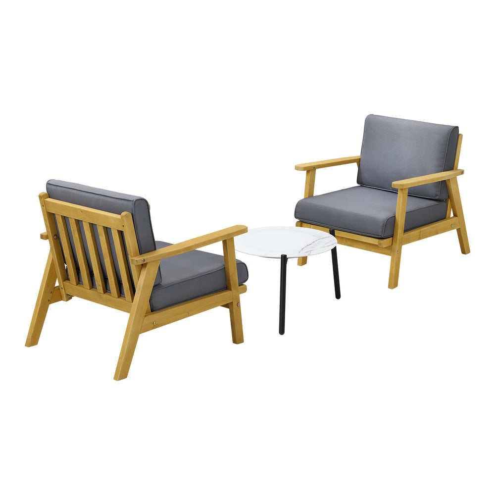 Livsip 3PCS Outdoor Lounge Set 50cm White Coffee Side Table