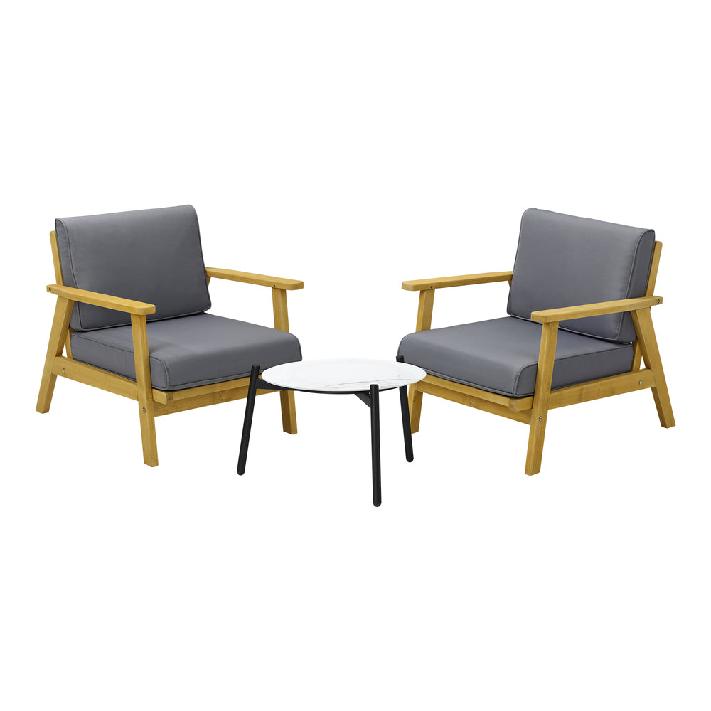 Livsip 3PCS Outdoor Lounge Set 50cm White Coffee Side Table