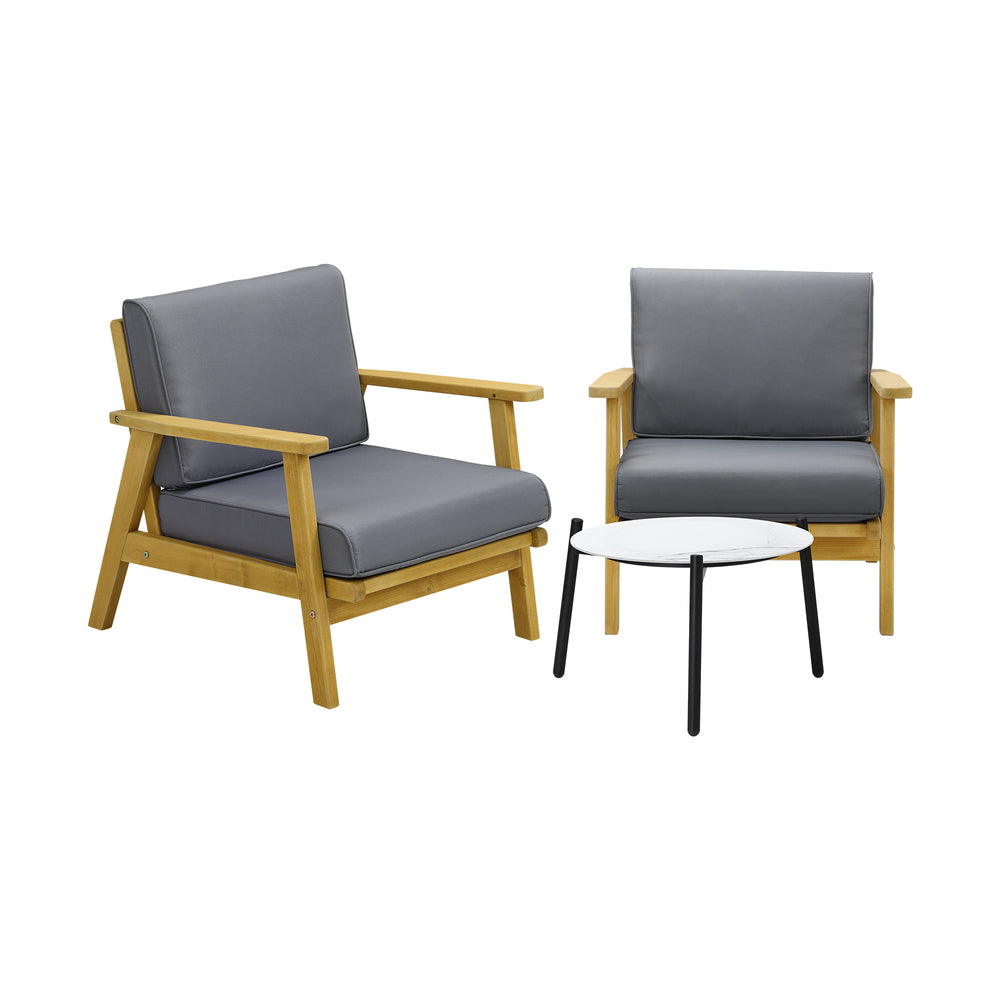 Livsip 3PCS Outdoor Lounge Set 50cm White Coffee Side Table