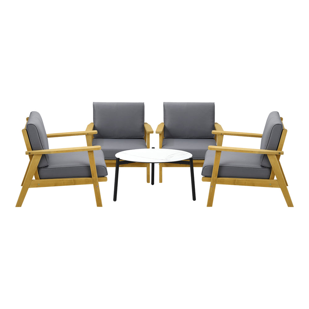 Livsip 4 Seater Outdoor Lounge Set 70cm White Coffee Side Table