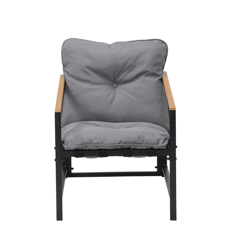 Livsip 2 Piece Outdoor Armchair Lounge Sofa Black