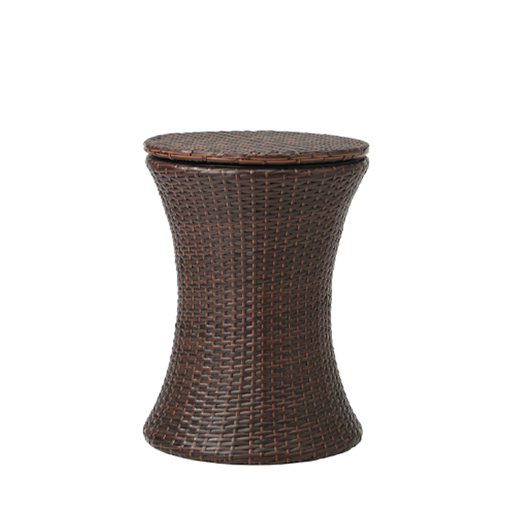 Livsip Outdoor Patio Set Ice Bucket Brown Table Bistro Setting 3pcs
