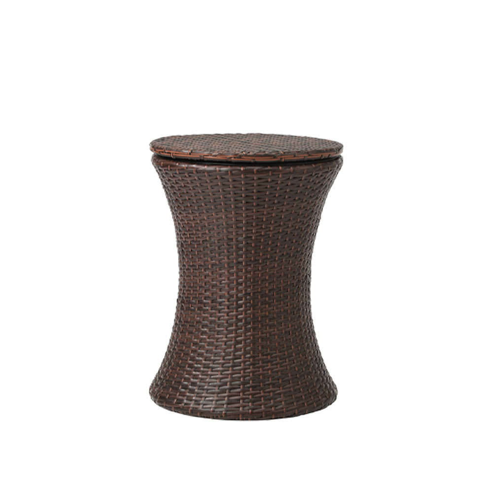 Livsip 3PCS Outdoor Lounge Setting Ice Bucket Brown Adjustable Table