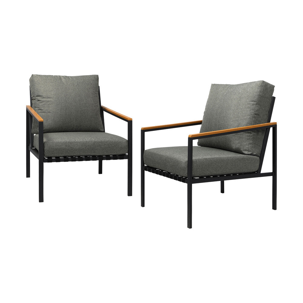 Livsip Outdoor Chair Patio Armchair with Cushions 2PCS