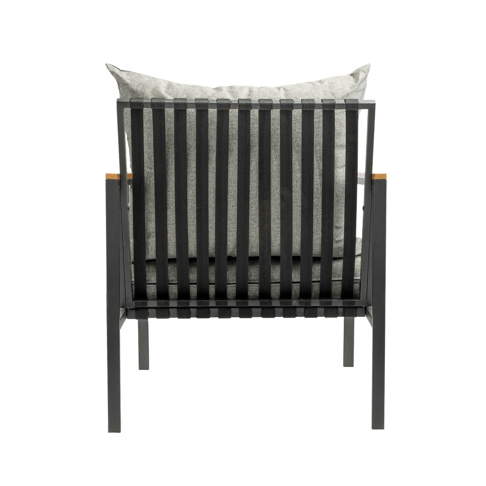 Livsip Outdoor Chairs with Cushions Black Frame X2
