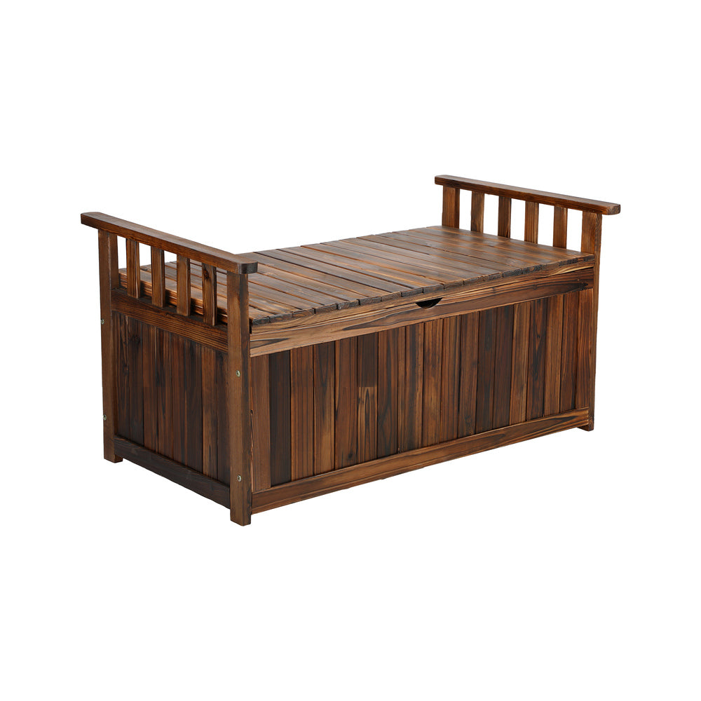 Livsip Outdoor Storage Box Wooden Garden Bench L Charcoal