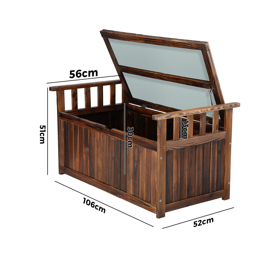 Livsip Outdoor Storage Box Wooden Garden Bench L Charcoal
