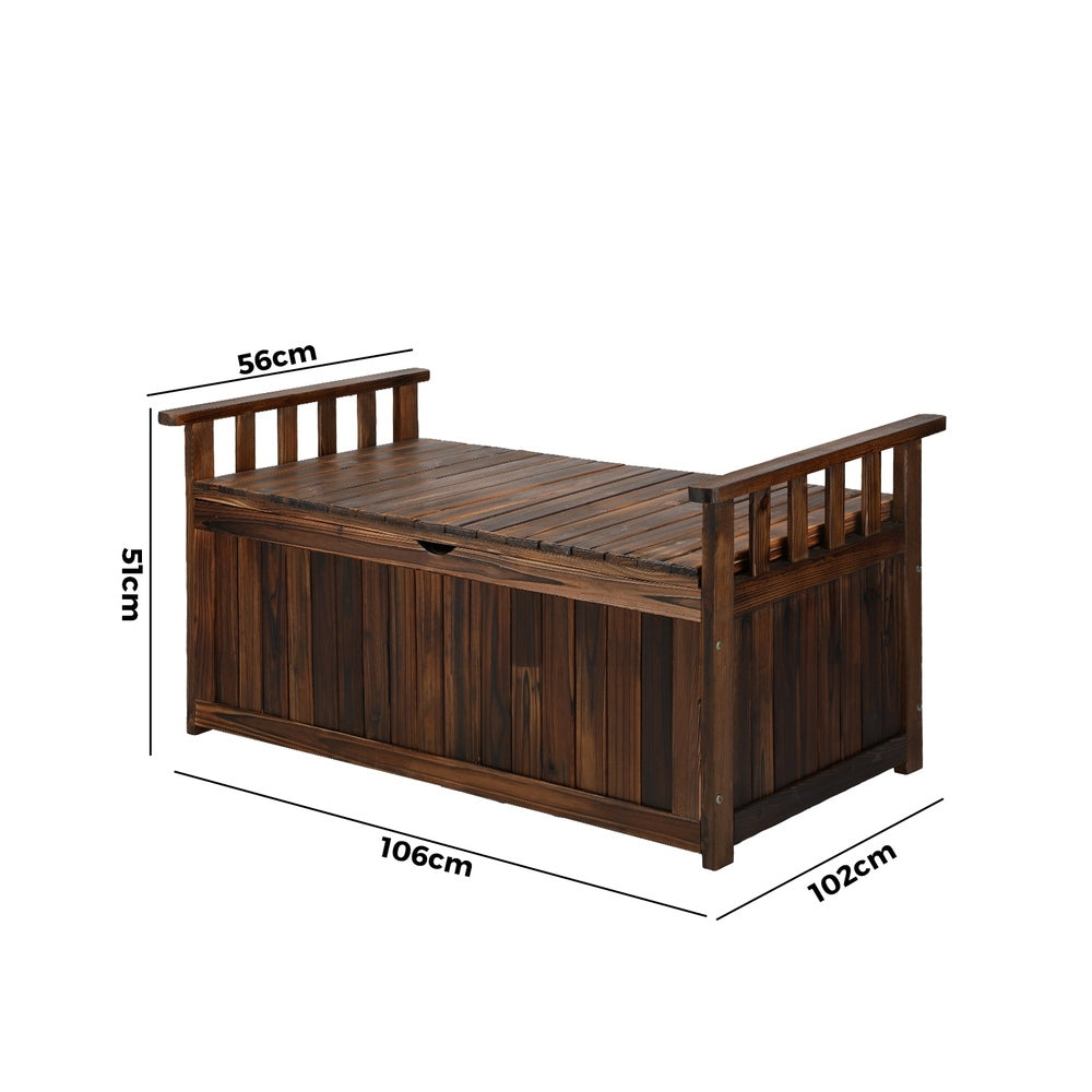Livsip Outdoor Storage Box Wooden Garden Bench L Charcoal