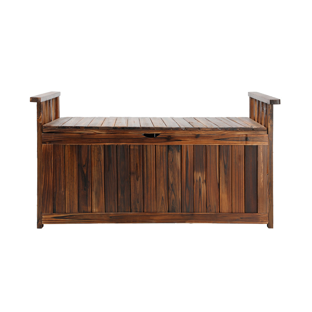 Livsip Outdoor Storage Box Wooden Garden Bench L Charcoal