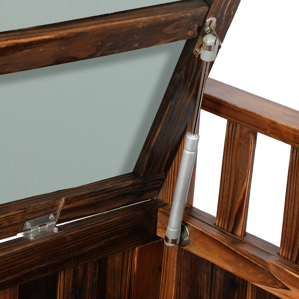 Livsip Outdoor Storage Box Wooden Garden Bench L Charcoal