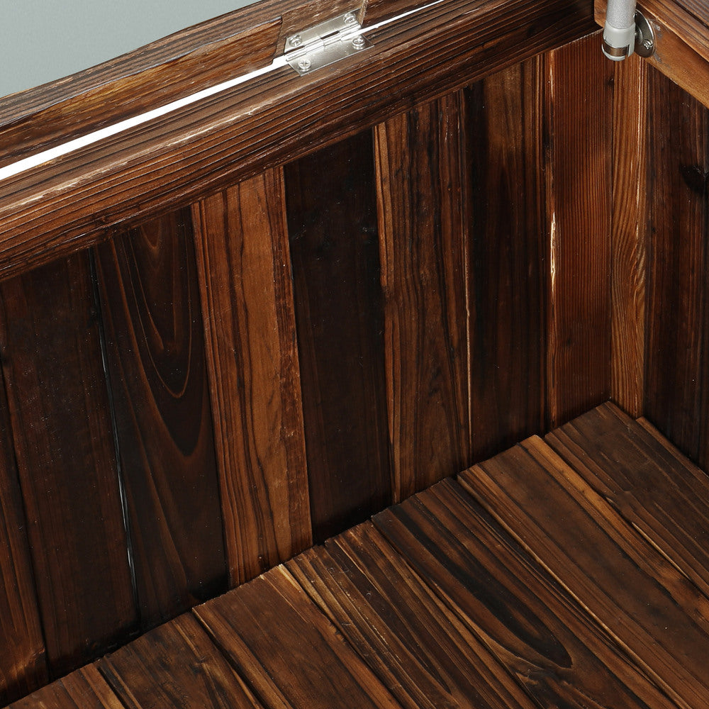 Livsip Outdoor Storage Box Wooden Garden Bench L Charcoal