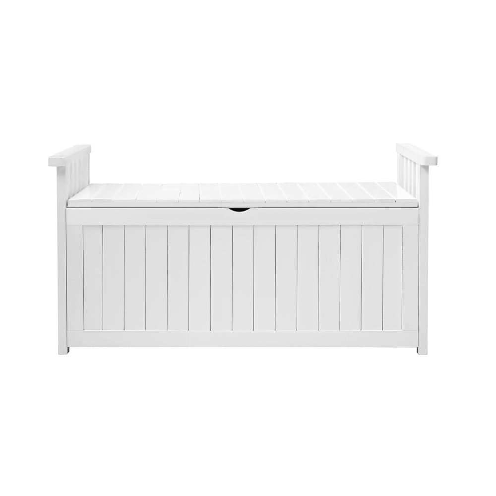 Livsip Outdoor Storage Box Wooden Garden Bench L White