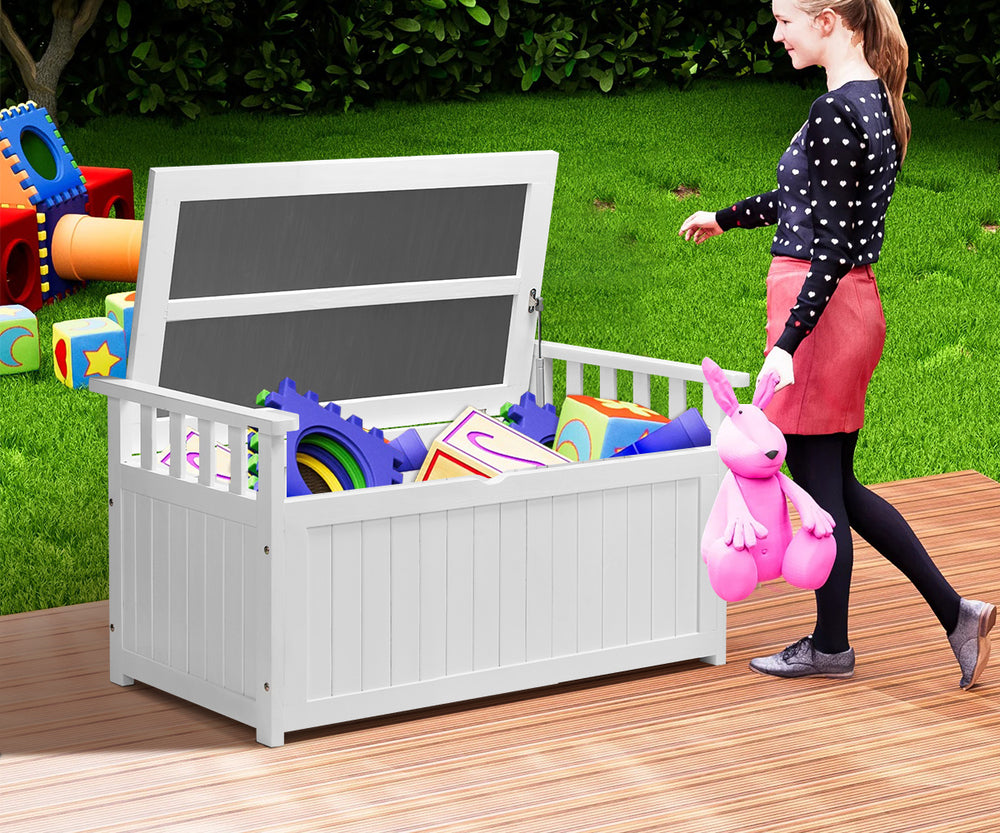 Livsip Outdoor Storage Box Wooden Garden Bench L White