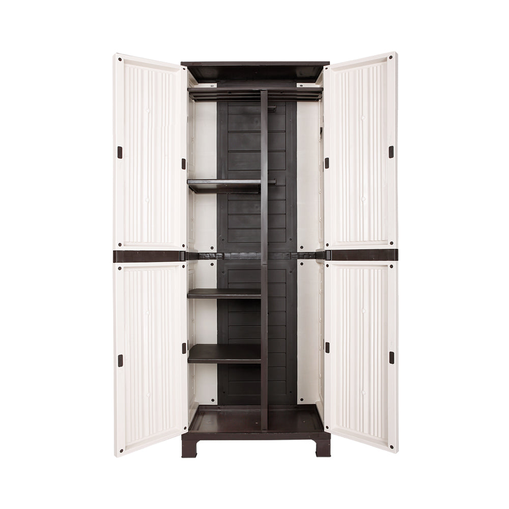 Livsip Outdoor Storage Cabinet Adjustable Lockable Tall Beige