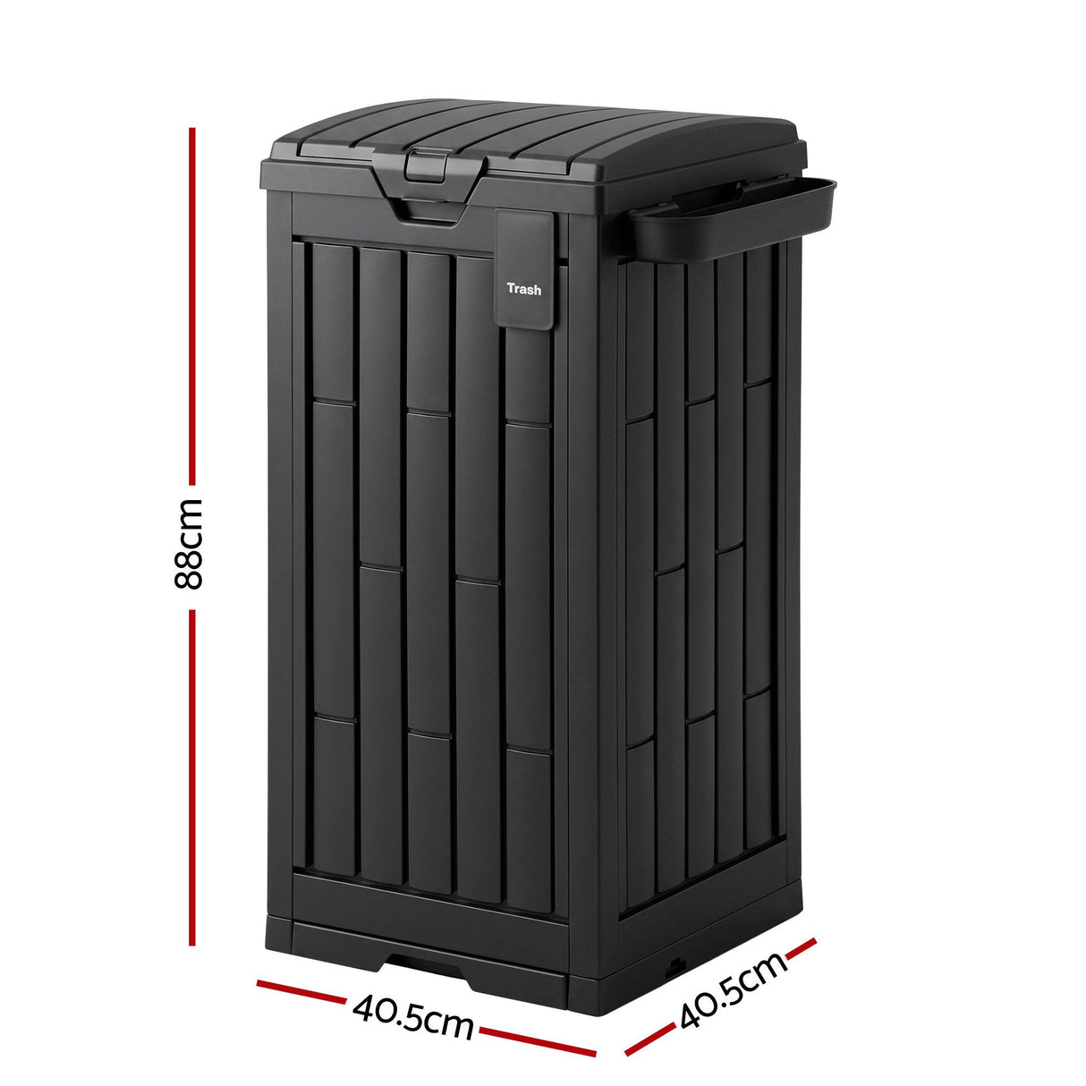 Gardeon Outdoor Trash Cans Polypropylene Patio Hideaway Bin 110L Black