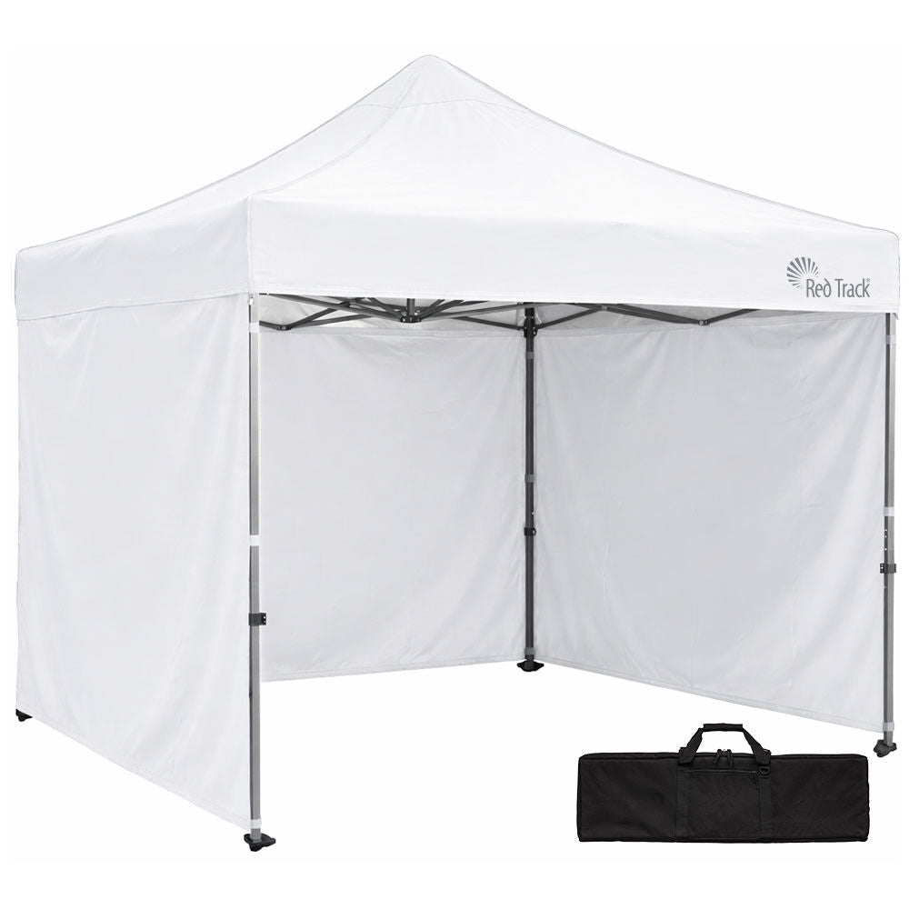 RED TRACK 3x3m Premium Pop Up Gazebo Marquee, Patented Steel Cable Canopy Support System, Wheeled Carry Bag, Side Walls, UV Block, Reinforced Frame, White