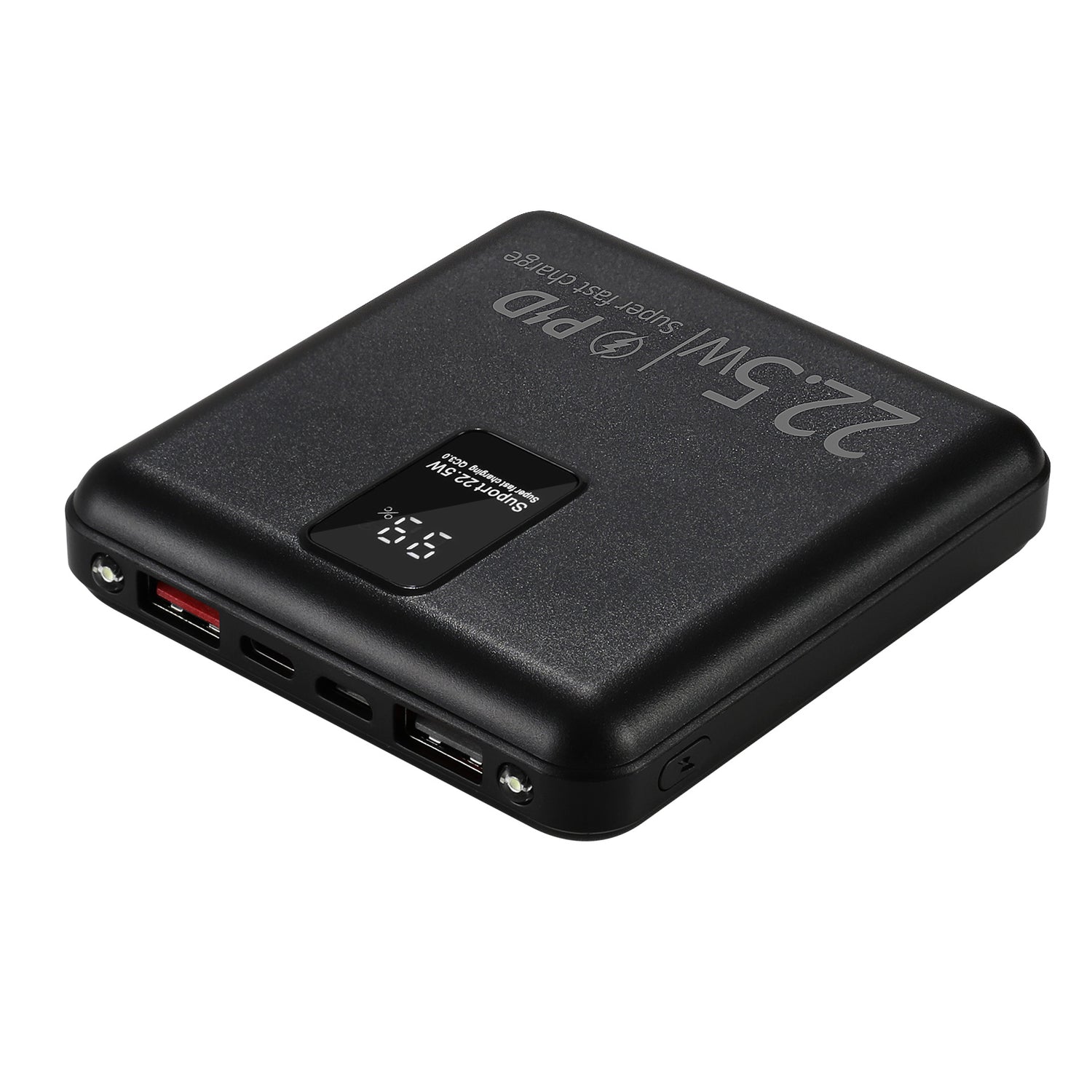 10000mAh Fast Charge Portable Power Bank with PD22.5W Quick Charging for Phones - Black