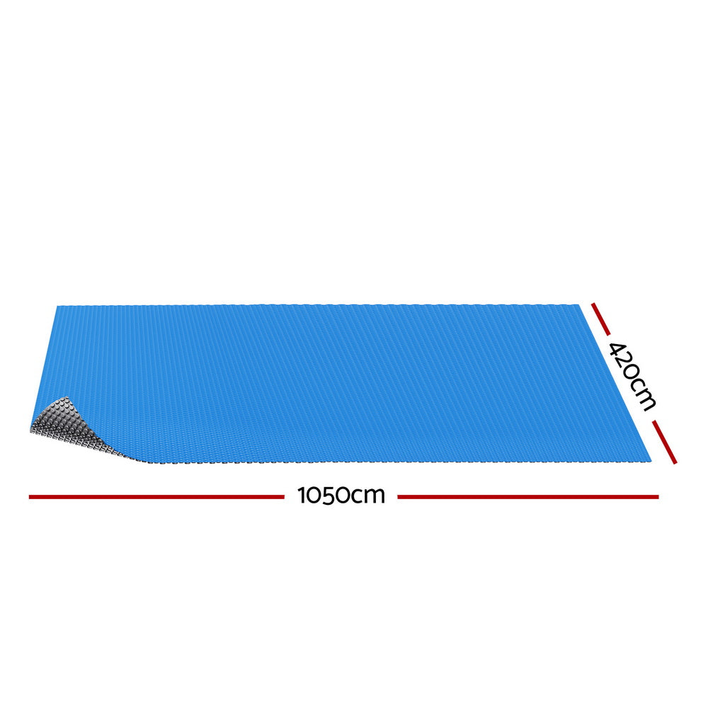 Aqua Buddy Pool Cover 600 Micron Bubble Heat Solar Blanket Blue Silver 10.5x4.2m