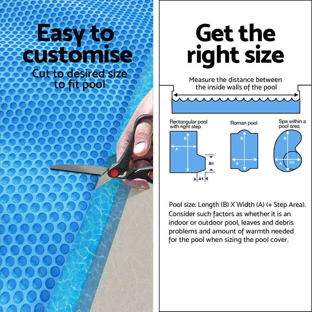 Aqua Buddy Pool Cover 600 Micron Bubble Heat Solar Blanket Blue Silver 10.5x4.2m