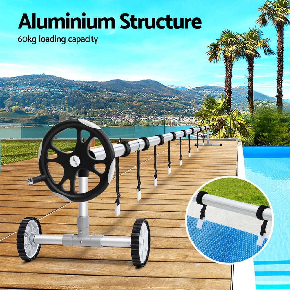 Aqua Buddy Pool Cover Roller 6.55m Adjustable Swimming Pool Solar Blanket Reel