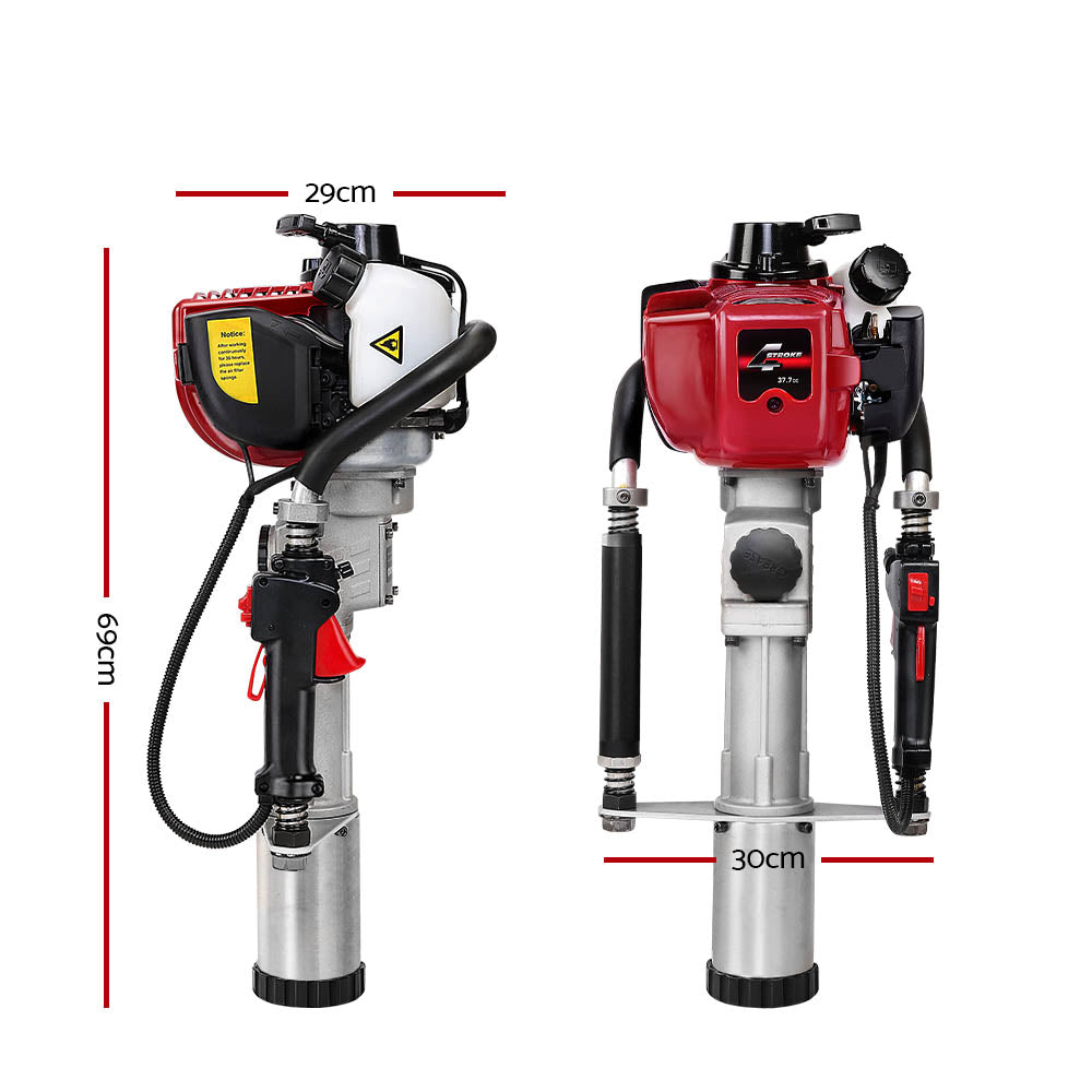 Giantz Petrol Post Driver 38CC 4-Stroke Rammer Pile Star Picket Fence Hole Drive Red