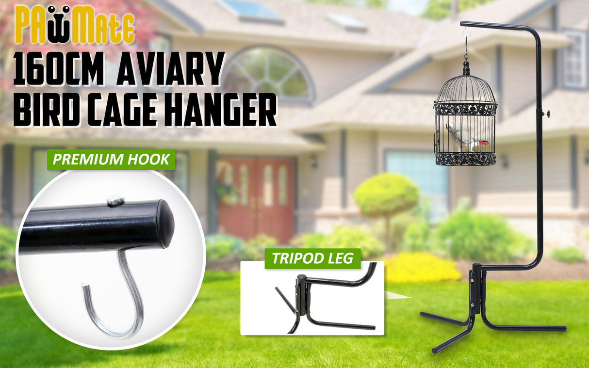 160cm Bird Cage Hanger Stand Parrot Aviary SOLO