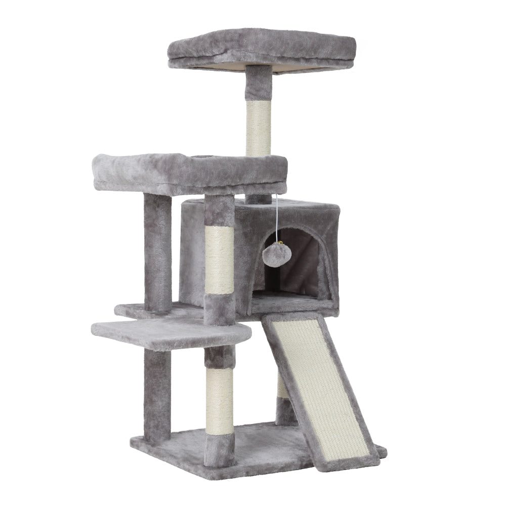 i.Pet Cat Tree 103cm Tower Scratching Post Scratcher Wood Condo House Trees Grey