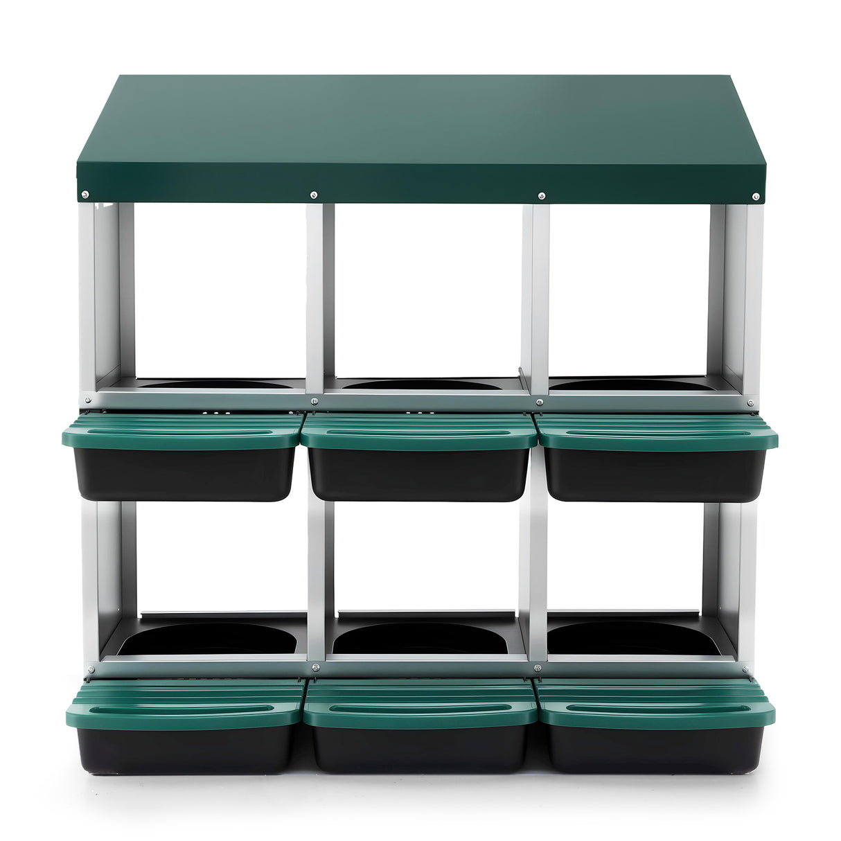 i.Pet Chicken Nesting Box Roll Away Metal Nesting Box Wall Mounted 6 Holes Green