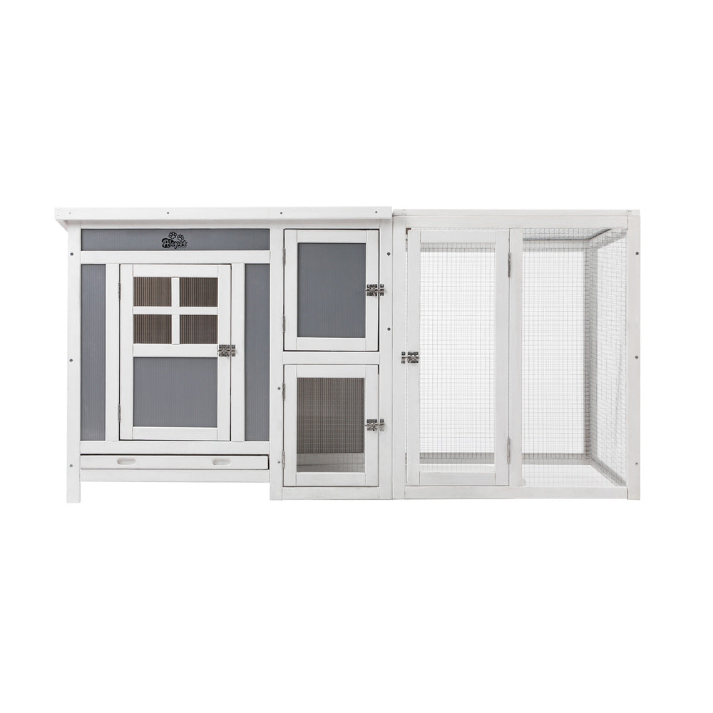 Alopet Chicken Coop Rabbit Hutch Wooden Cage Double Hatch