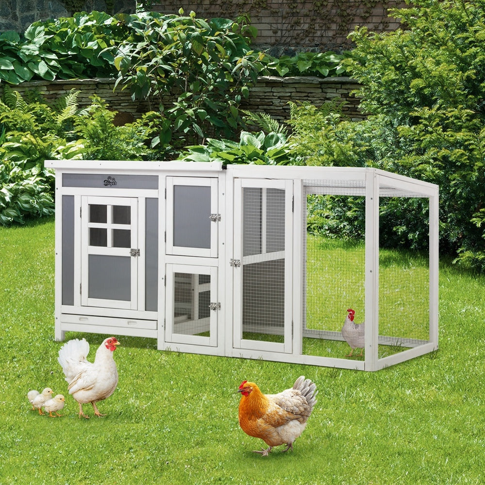 Alopet Chicken Coop Rabbit Hutch Wooden Cage Double Hatch