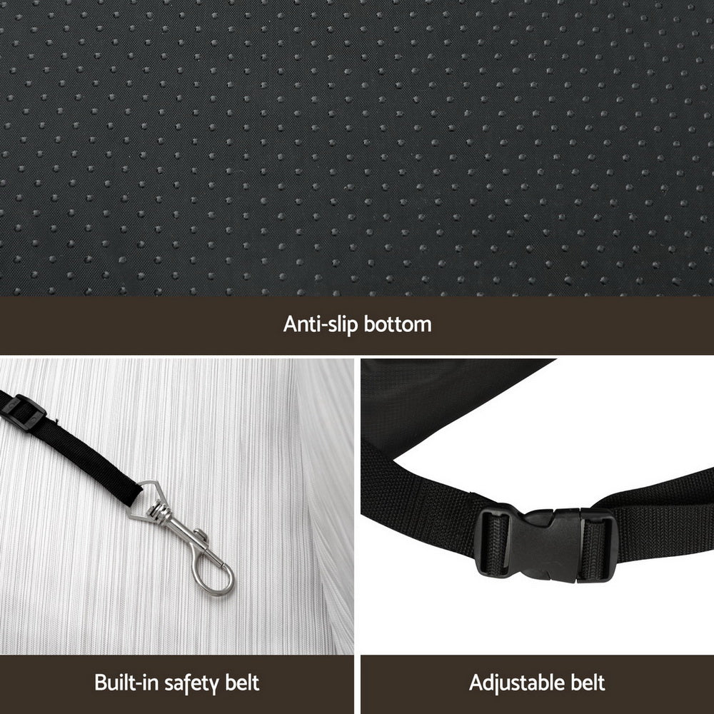 i.Pet Portable Waterproof Dog Car Seat Booster Bed with Non-Slip Safety Belt