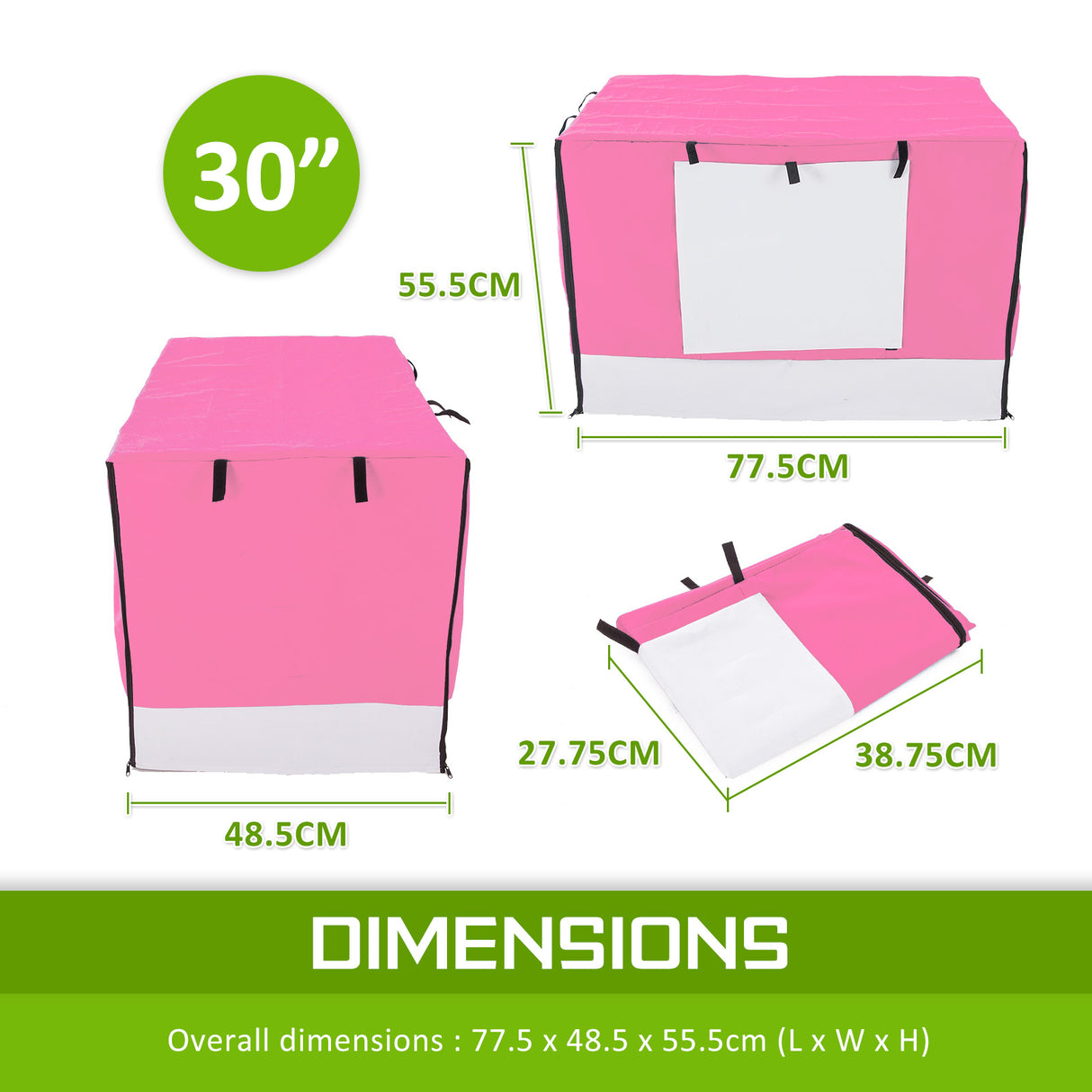 30in Cover for Wire Dog Cage - PINK