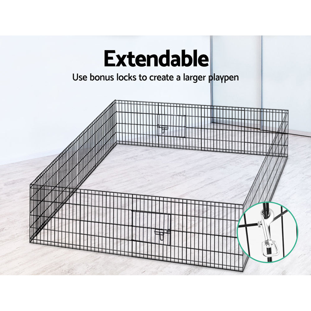 i.Pet 2x24 8 Panel Dog Playpen Pet Fence Exercise Cage Enclosure Play Pen