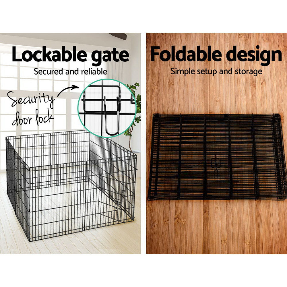 i.Pet 2x30 8 Panel Dog Playpen Pet Fence Exercise Cage Enclosure Play Pen