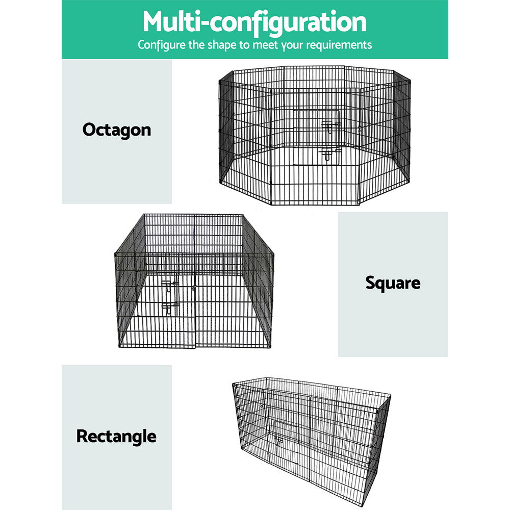 i.Pet 2x36 8 Panel Dog Playpen Pet Fence Exercise Cage Enclosure Play Pen