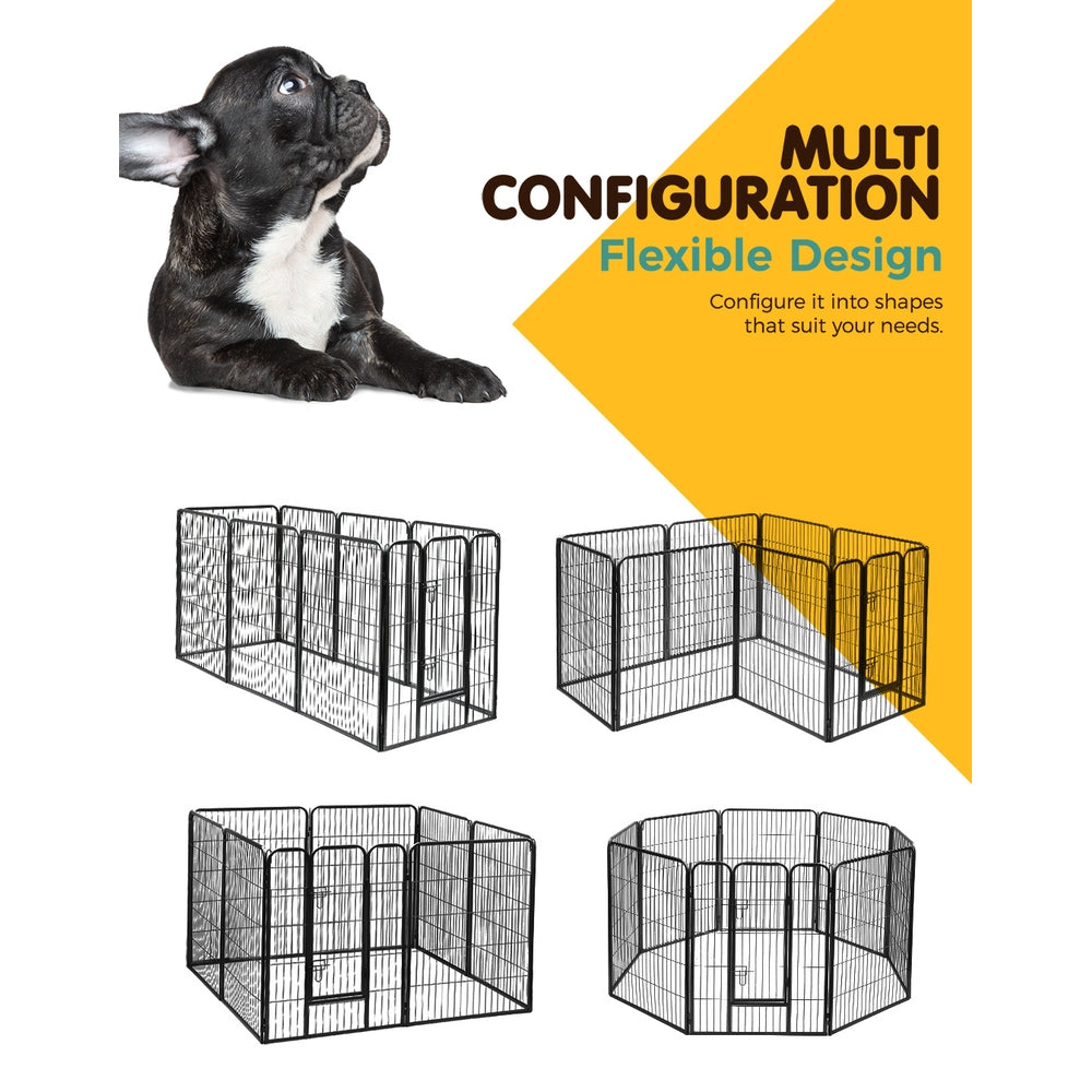 i.Pet 40 8 Panel Dog Playpen Pet Exercise Cage Enclosure Fence Play Pen