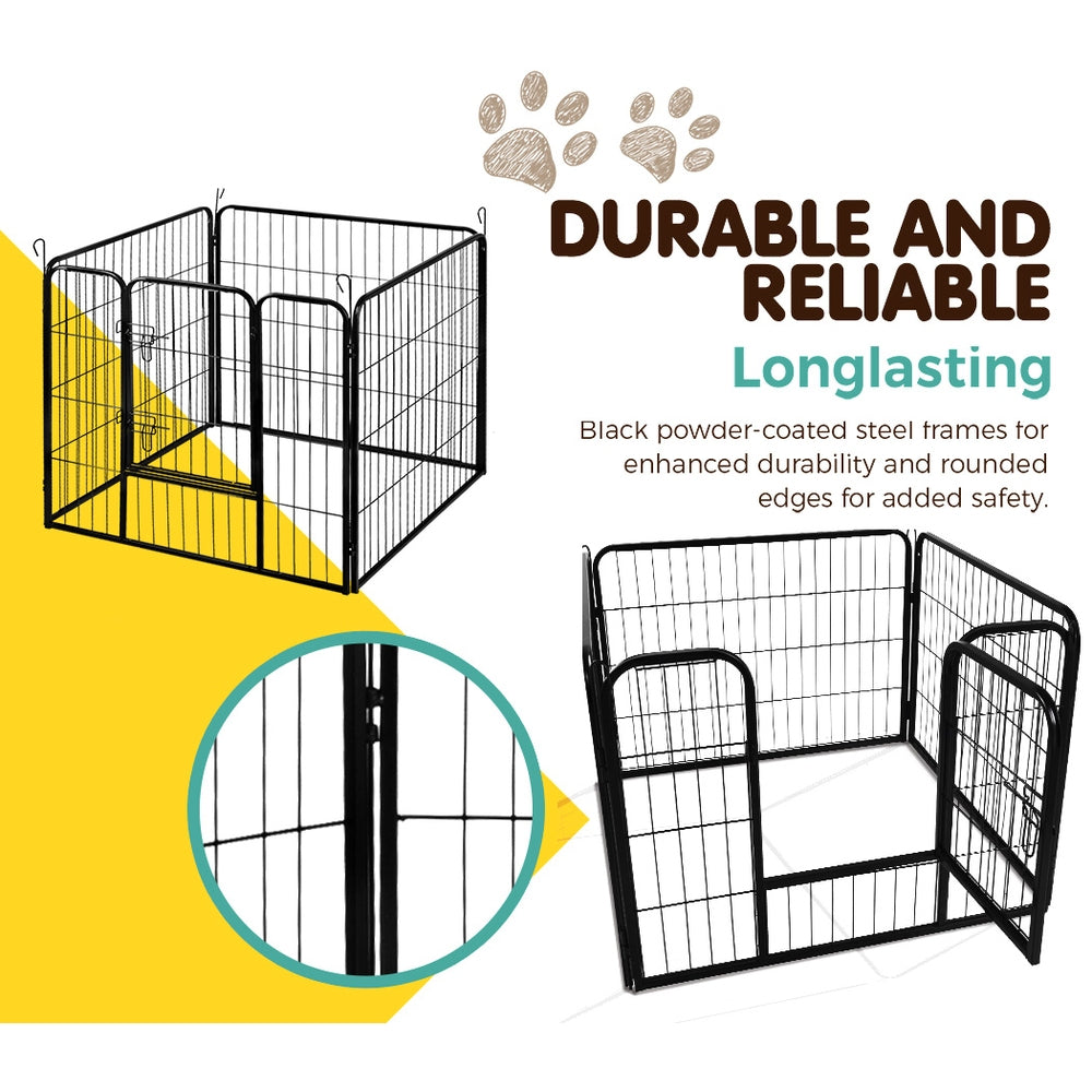 i.Pet 24 8 Panel Dog Playpen Pet Exercise Cage Enclosure Fence Play Pen