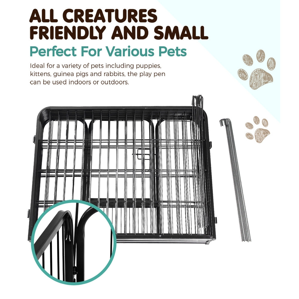 i.Pet 24 8 Panel Dog Playpen Pet Exercise Cage Enclosure Fence Play Pen