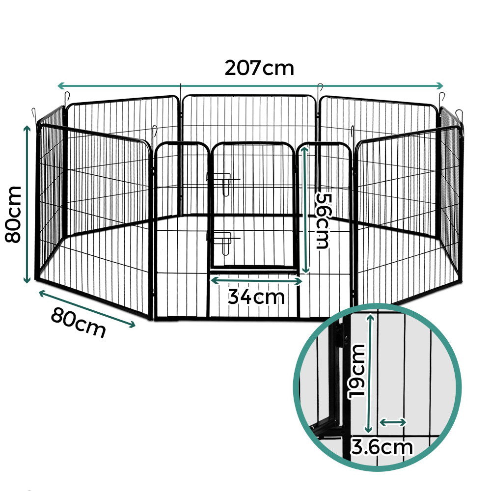 i.Pet 32 8 Panel Dog Playpen Pet Exercise Cage Enclosure Fence Play Pen
