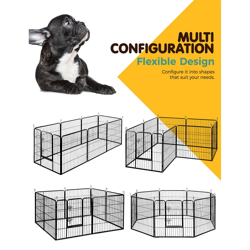 i.Pet 32 8 Panel Dog Playpen Pet Exercise Cage Enclosure Fence Play Pen