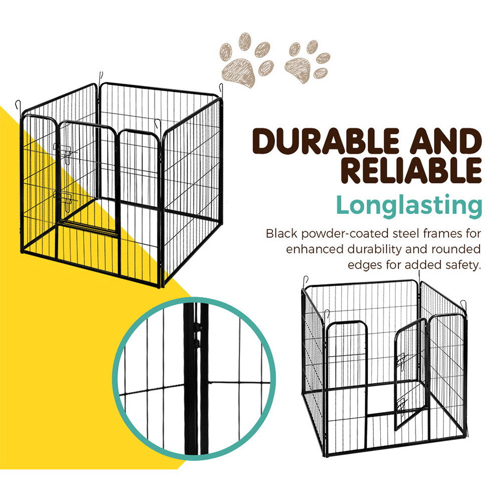 i.Pet 32 8 Panel Dog Playpen Pet Exercise Cage Enclosure Fence Play Pen
