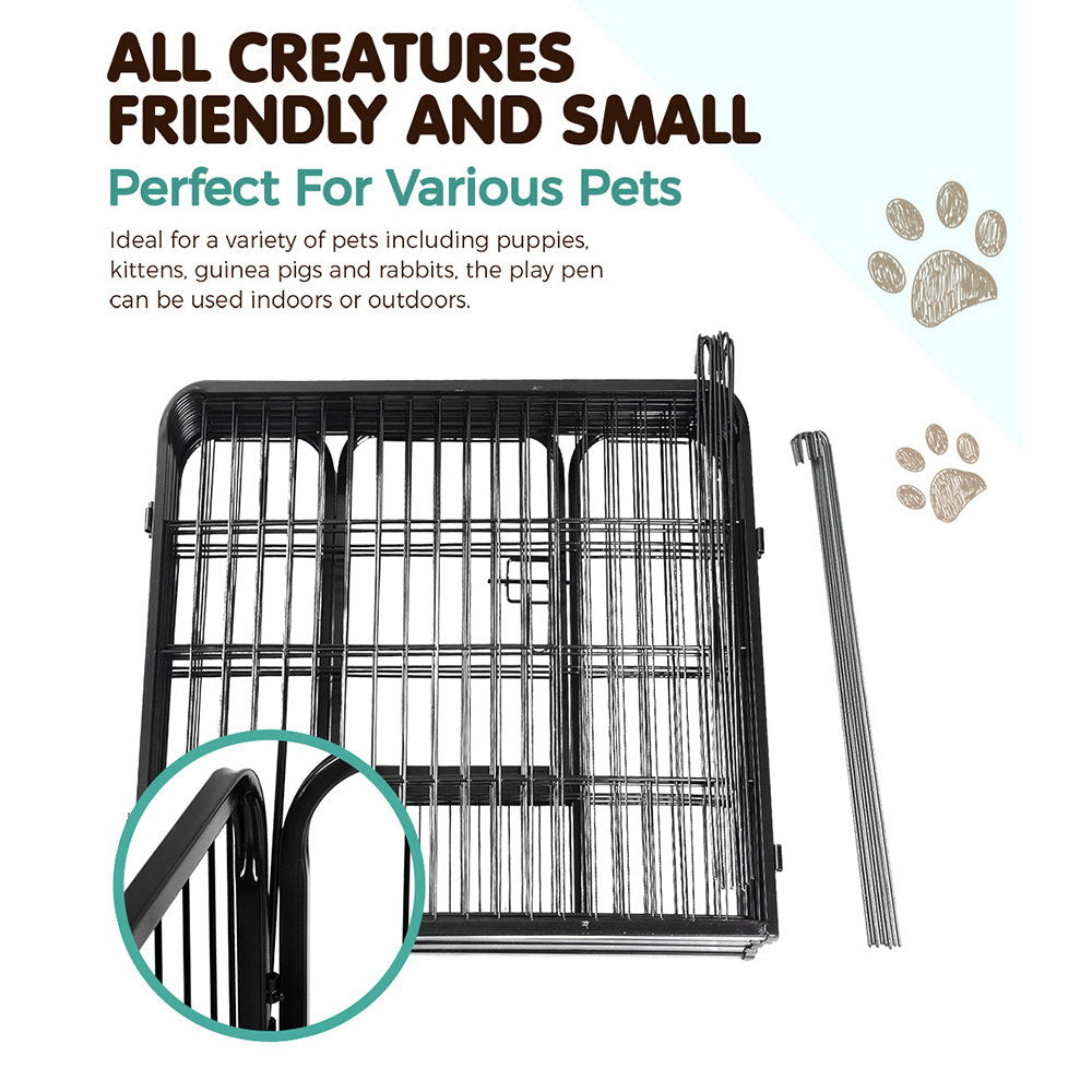 i.Pet 32 8 Panel Dog Playpen Pet Exercise Cage Enclosure Fence Play Pen