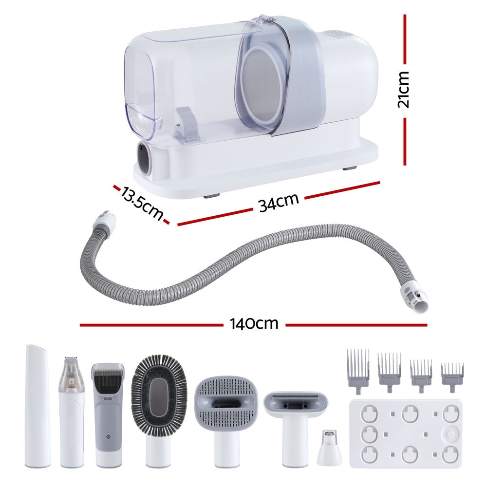 i.Pet 7-in-1 Vacuum Pet Grooming Tool with Hair Dryer, Clipper, and Brushes