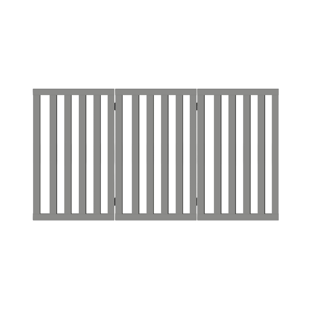 Alopet Wooden Pet Gate Dog Fence 3 Panels 80cm Grey