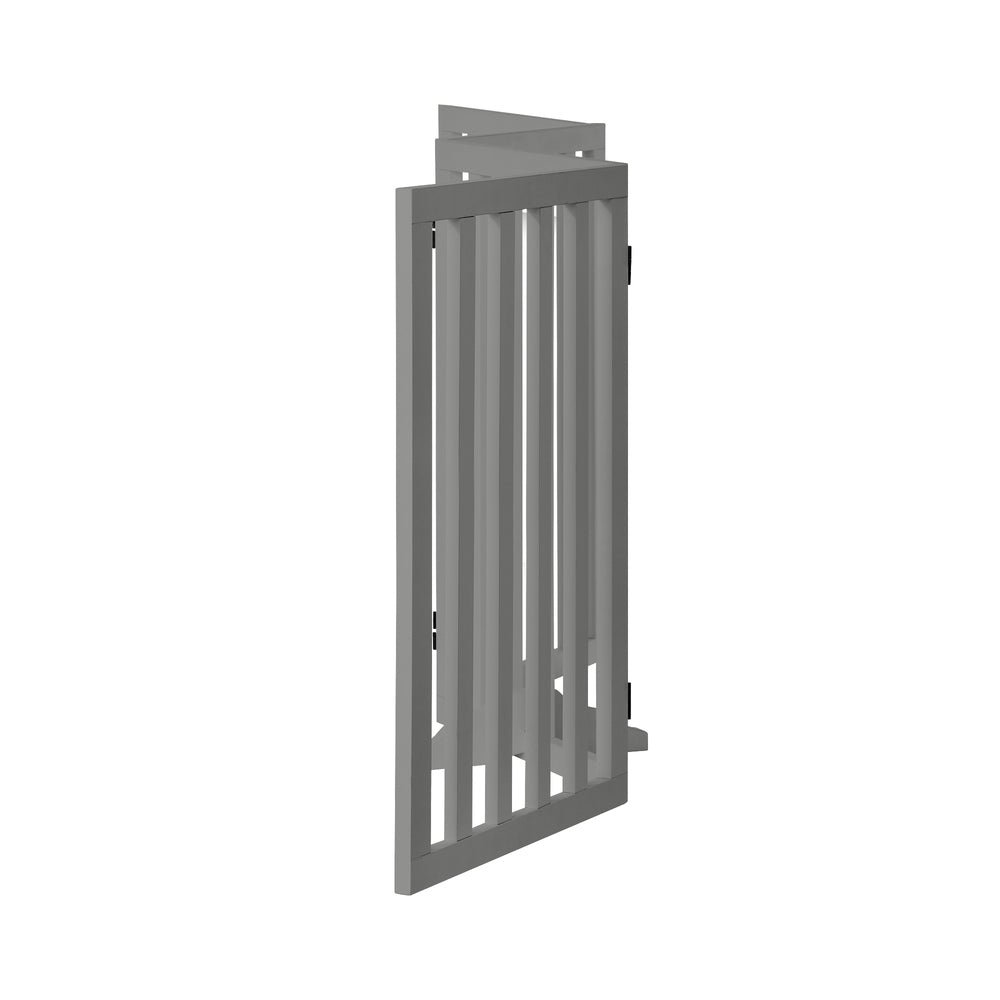 Alopet Wooden Pet Gate Dog Fence 4 Panels 80cm Grey