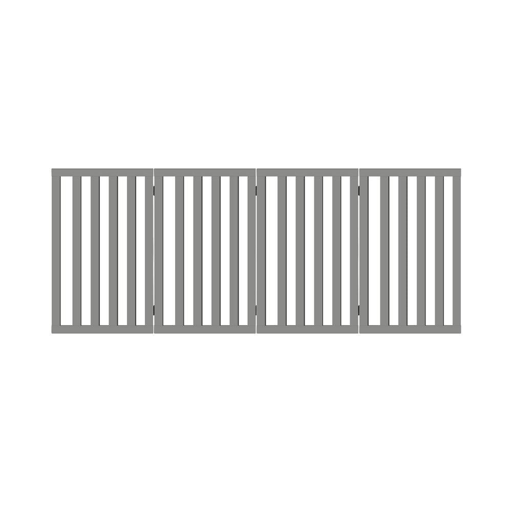 Alopet Wooden Pet Gate Dog Fence 4 Panels 80cm Grey