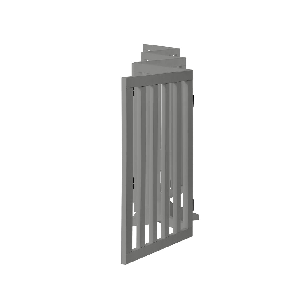Alopet Wooden Pet Gate Safety Stair Barrier 6-Panel Grey