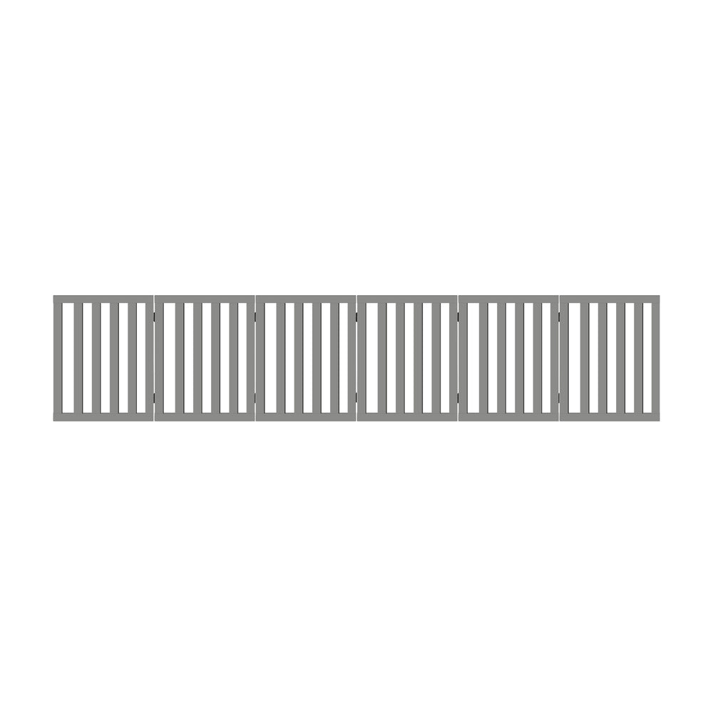 Alopet Wooden Pet Gate Safety Stair Barrier 6-Panel Grey
