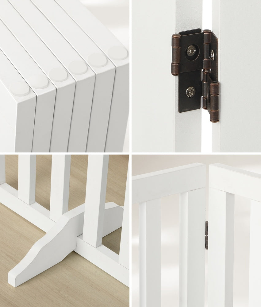Alopet Wooden Pet Gate Dog Fence 6 Panels