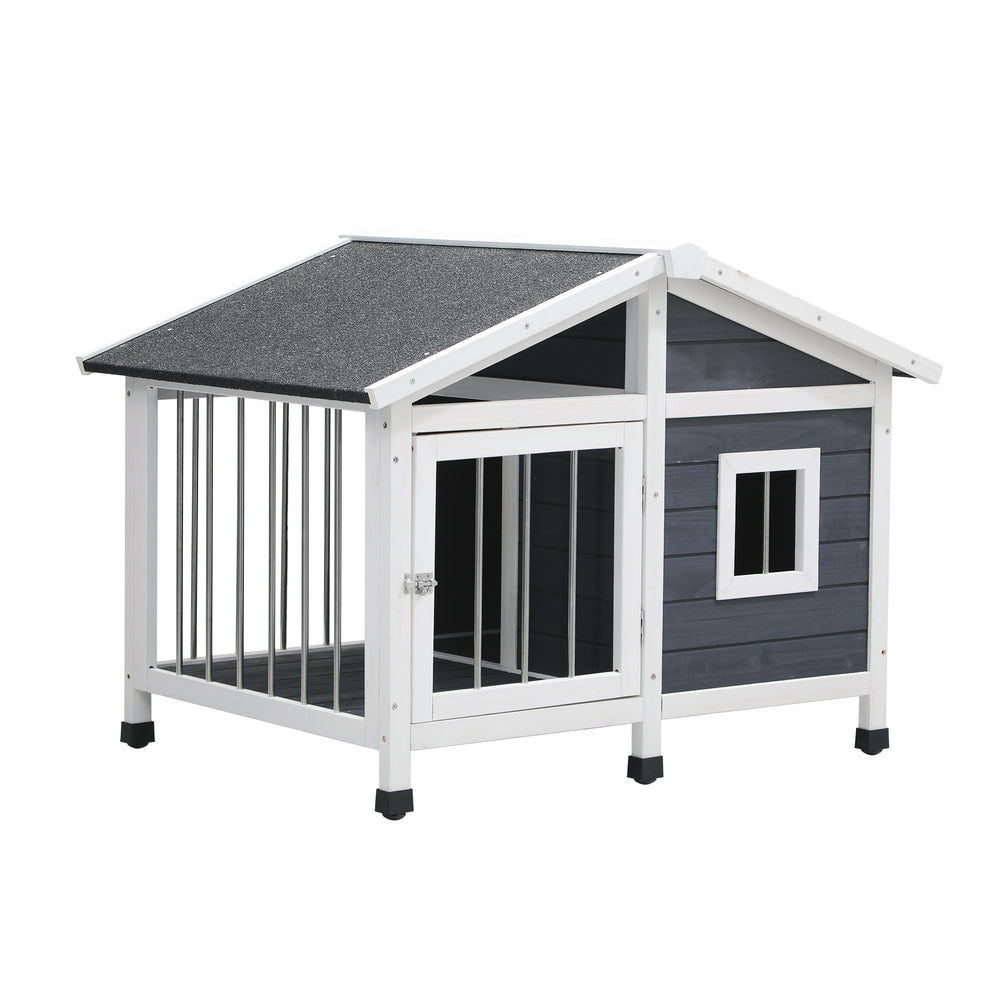 Alopet Wooden Pet Dog Kennel Awning Cabin